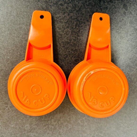 Vintage 1980s Retro Tupperware Measuring Cups Set of 6 Farmhouse Orange - Picture 10 of 10